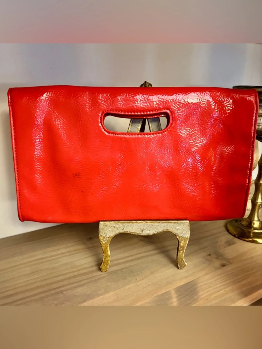 Nine West  Red Patent Clutch - Picture 3 of 5